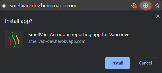 Desktop chrome install button
